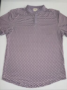 Mantra Mens Performance Polo Shirt L Geometric Purple Short Sleeve